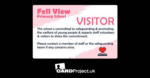 Primary School Pink Watercolour Visitor Card